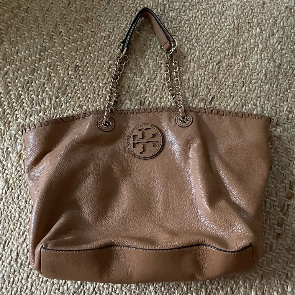 Tory Burch Marion East West Pebbled Leather Tote